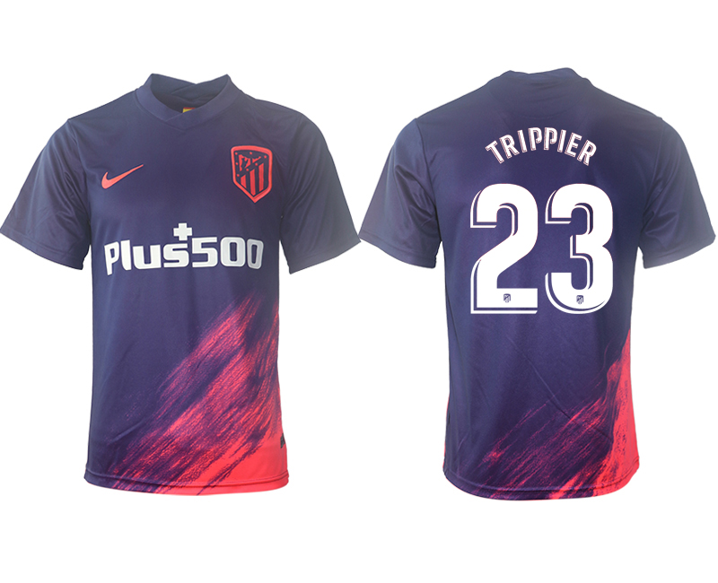 Men 2021-2022 Club Atletico Madrid away aaa version purple #23 Soccer Jersey
